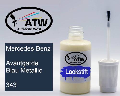 Mercedes-Benz, Avantgarde Blau Metallic, 343: 20ml Lackstift, von ATW Autoteile West.